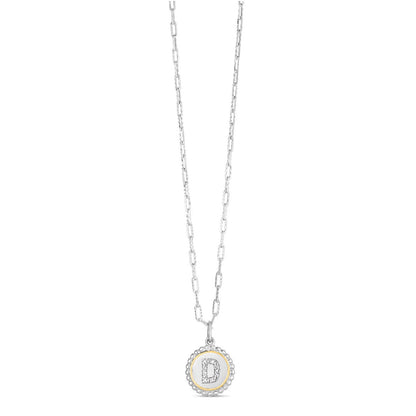 Sterling Silver-18K Gold Popcorn Initials Letter A Necklace