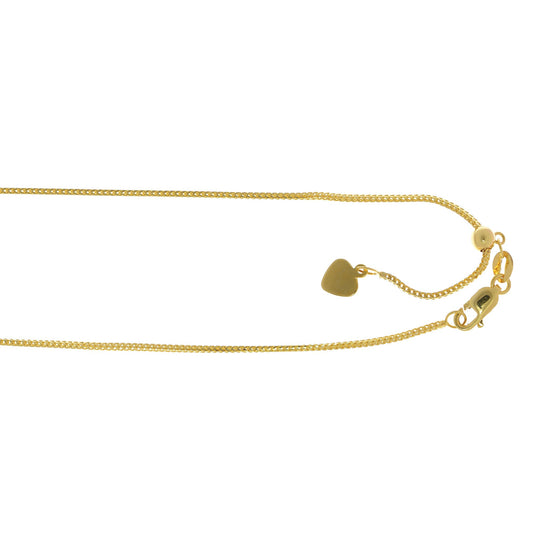 14K Gold Adjustable Franco Chain with Lobster Lock