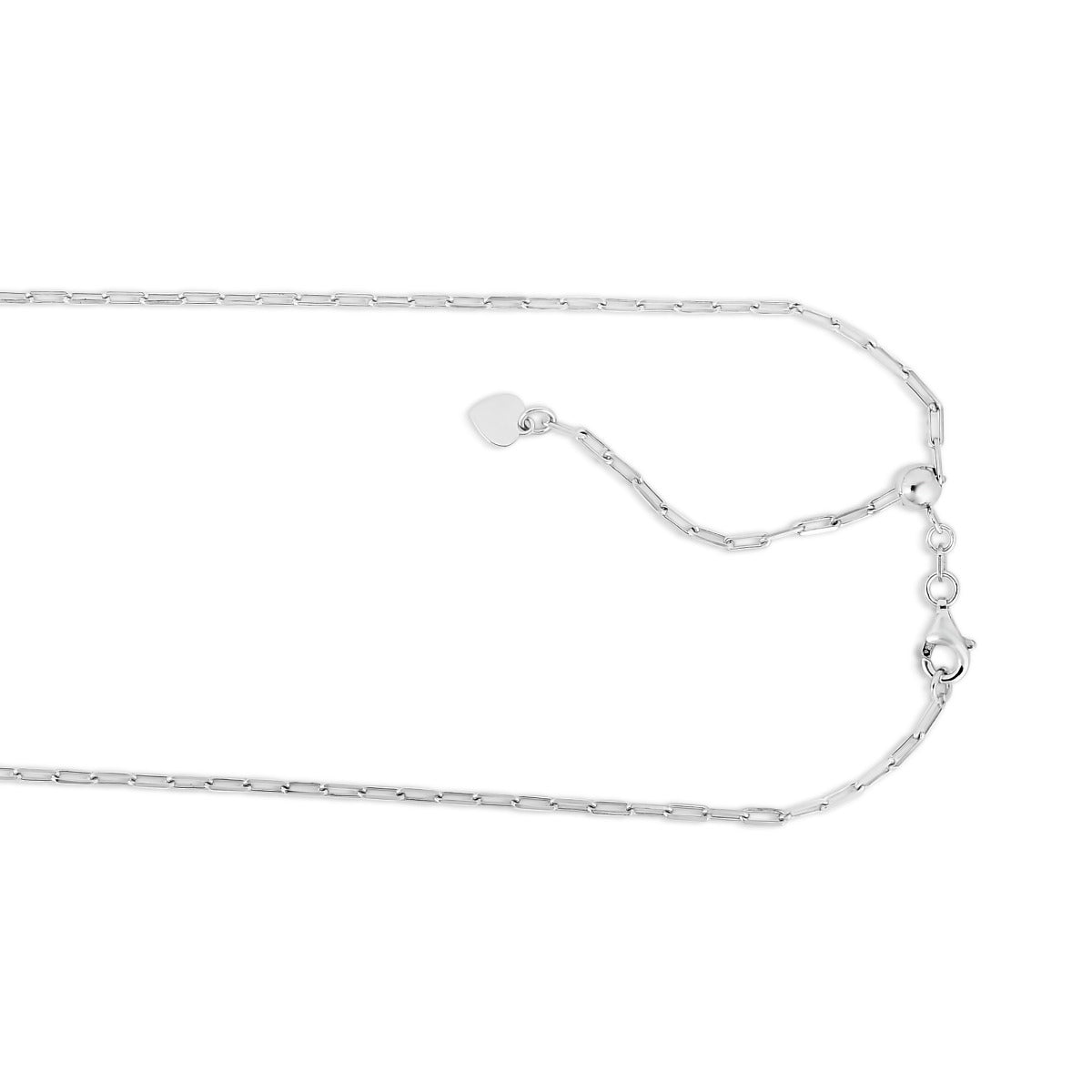 Sterling Silver Diamond Cut Paperclip Chain Necklace with Lobster Clasp