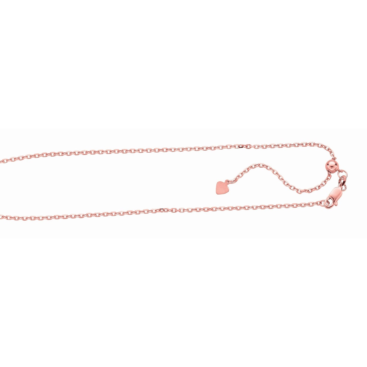 Adjustable Gold Cable Chain Necklace with Lobster Lock