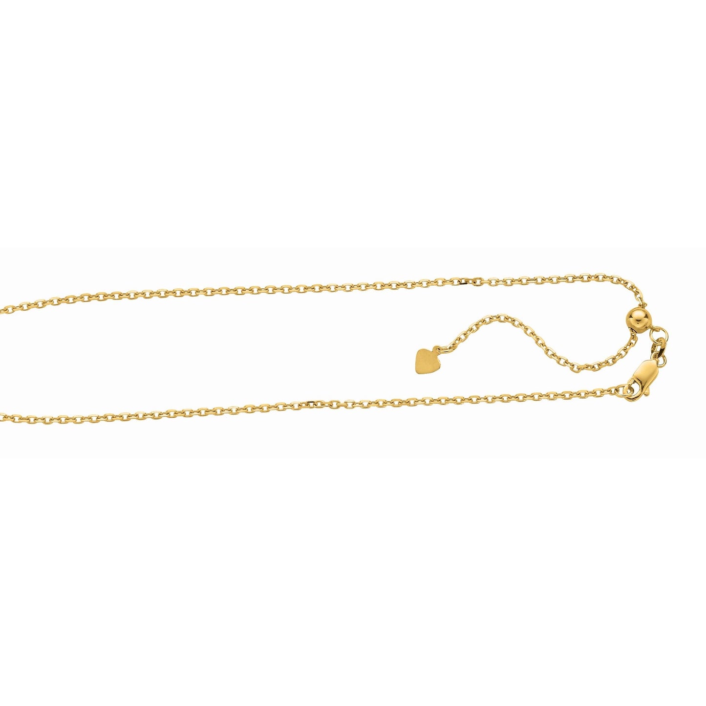 Adjustable Gold Cable Chain Necklace with Lobster Lock