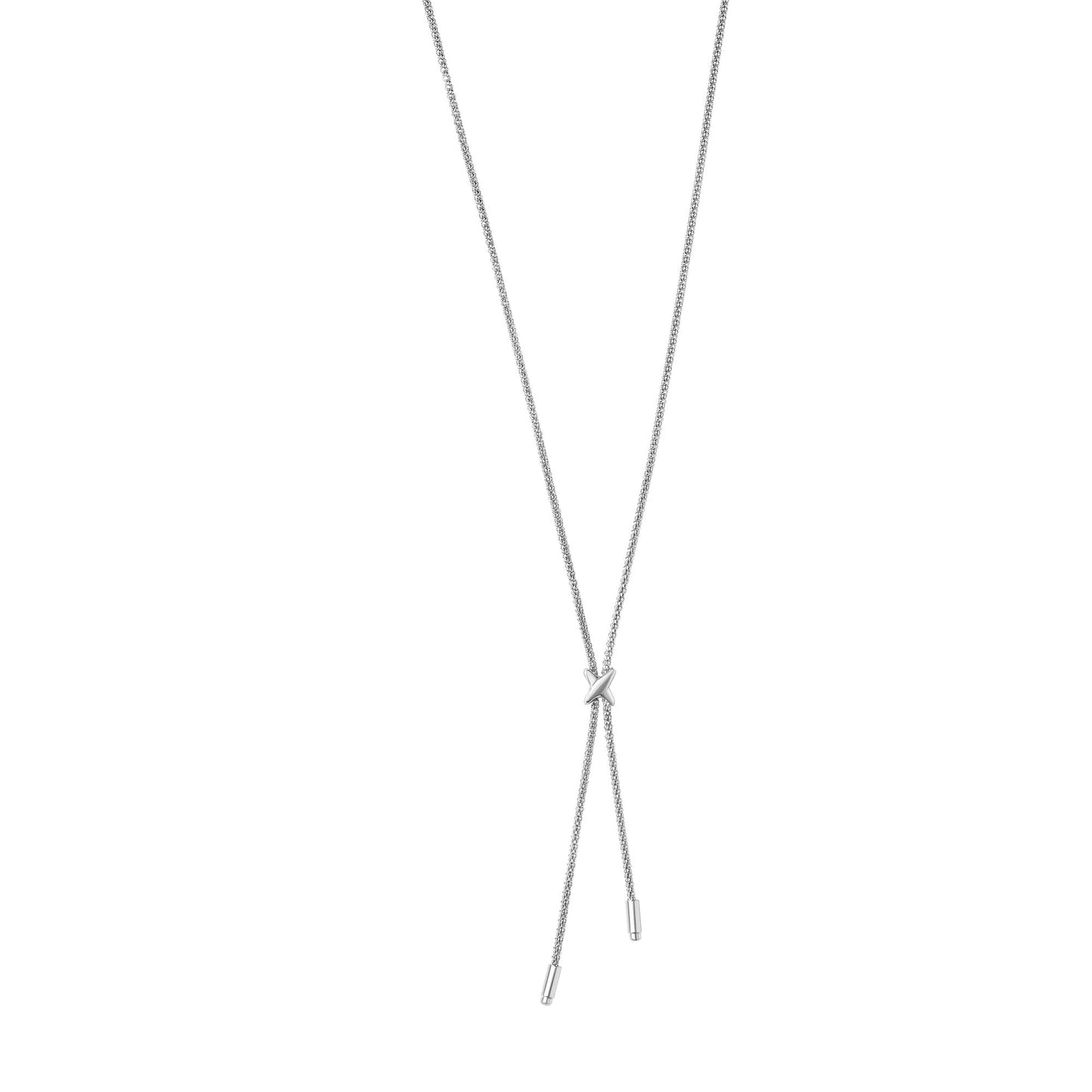 Sterling Silver "X" Lariat Bar Necklace
