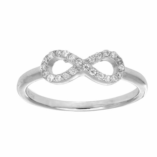 Sterling Silver CZ Infinity X Ring