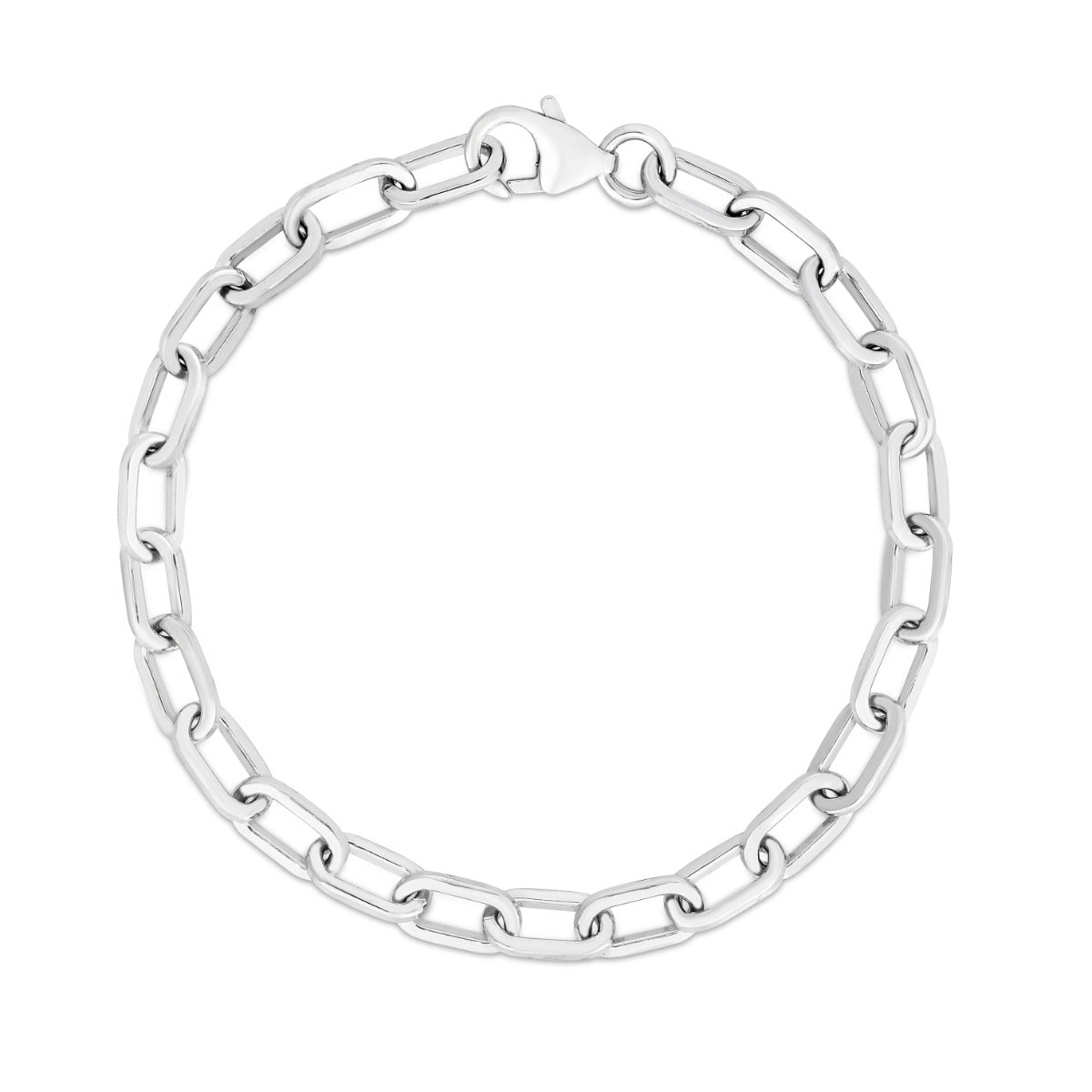 Sterling Silver Squared Paperclip Chain with Lobster Clasp
