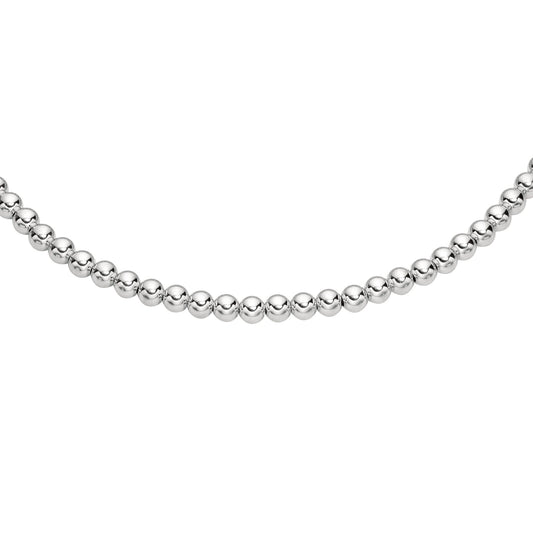 Sterling Silver Polished Bead Chain Bracelet