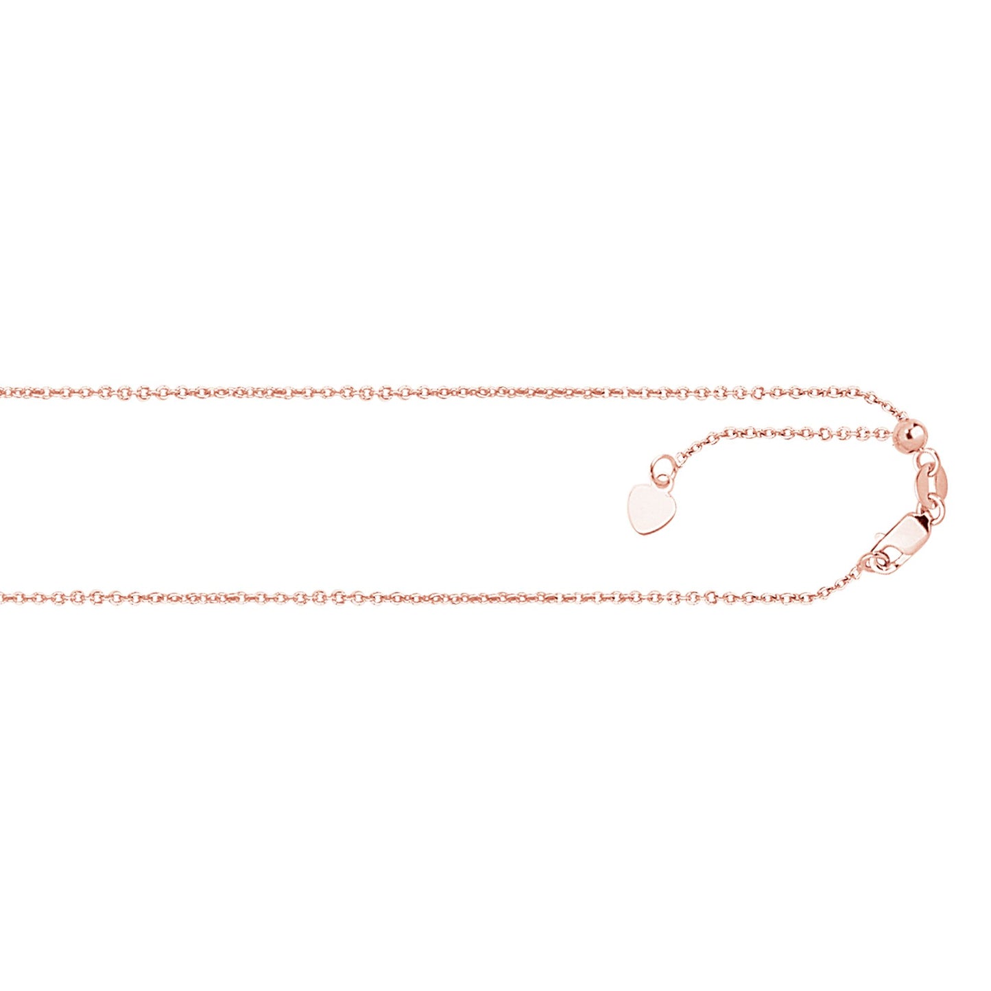 Gold Adjustable Diamond Cut Cable Chain Necklace with Lobster Lock