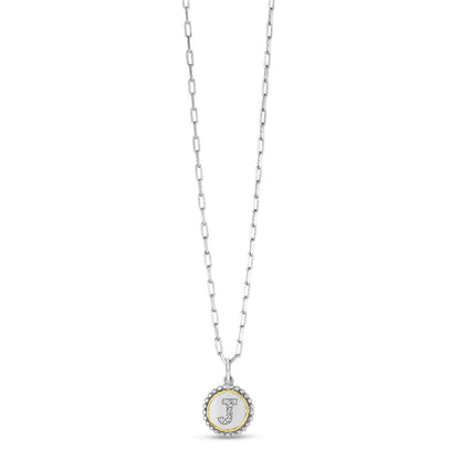 Sterling Silver-18K Gold Popcorn Initials Letter A Necklace
