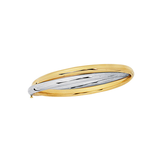 14K Yellow & White Gold Interlocked Bangle