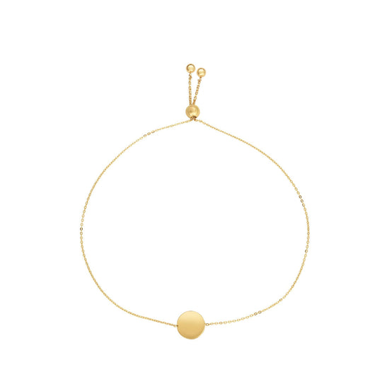 14K Gold Polished Circle Friendship Bracelet