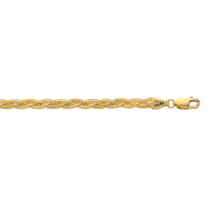 14K Gold Braided Fox Chain Necklace