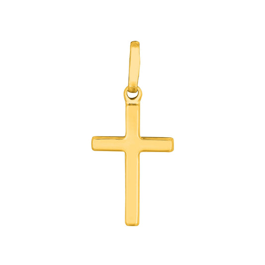 Polished Flat Cross | Available in 14K Gold or Sterling Silver