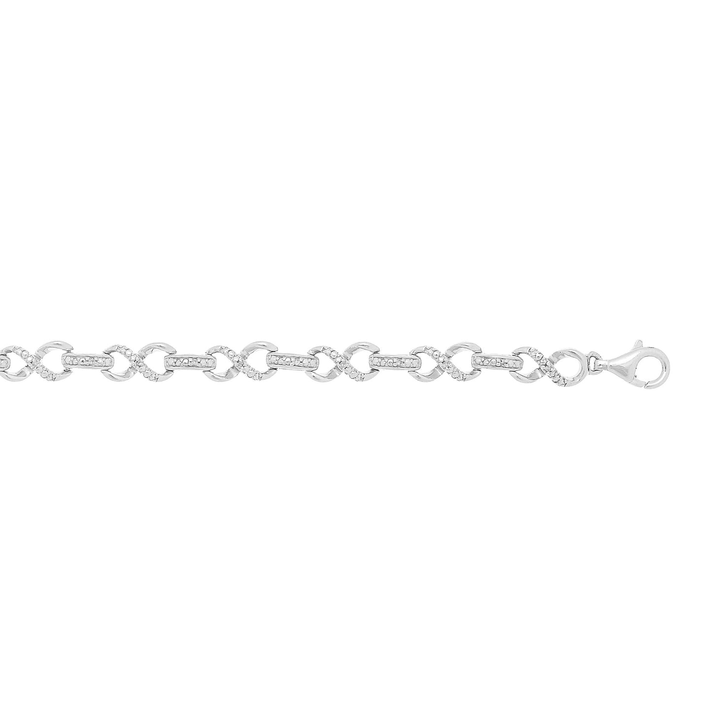 Sterling Silver Infinity Diamond Accent Link Bracelet