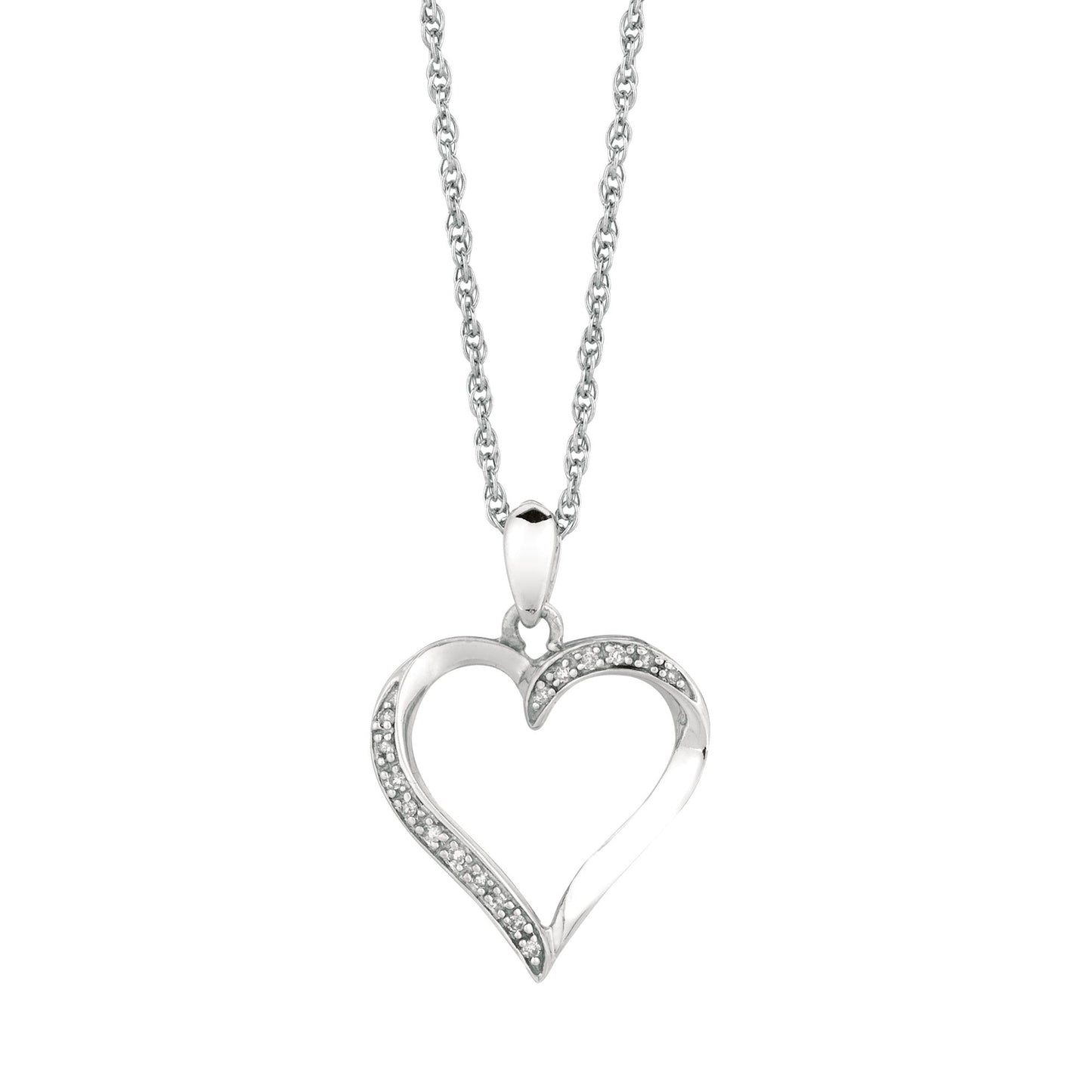 Sterling Silver Diamond Accent Heart Necklace