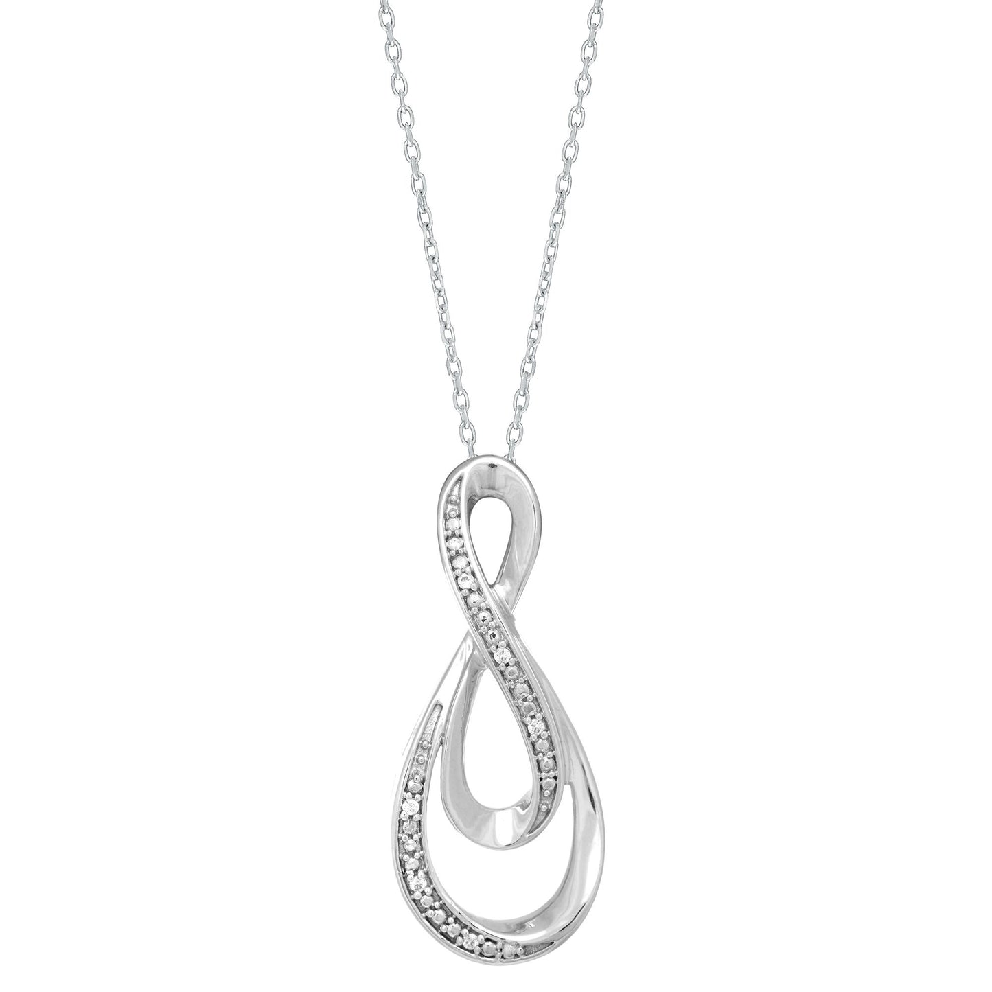 Sterling Silver Diamond Accent Infinity Necklace