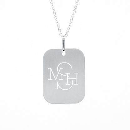 Custom Punch out Name Dog Tag Pendant in 14K Gold