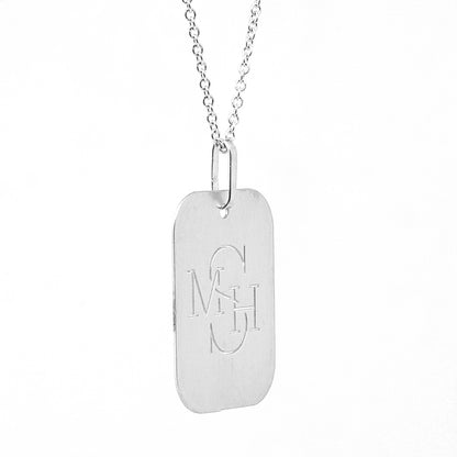 Custom Punch out Name Dog Tag Pendant in 14K Gold