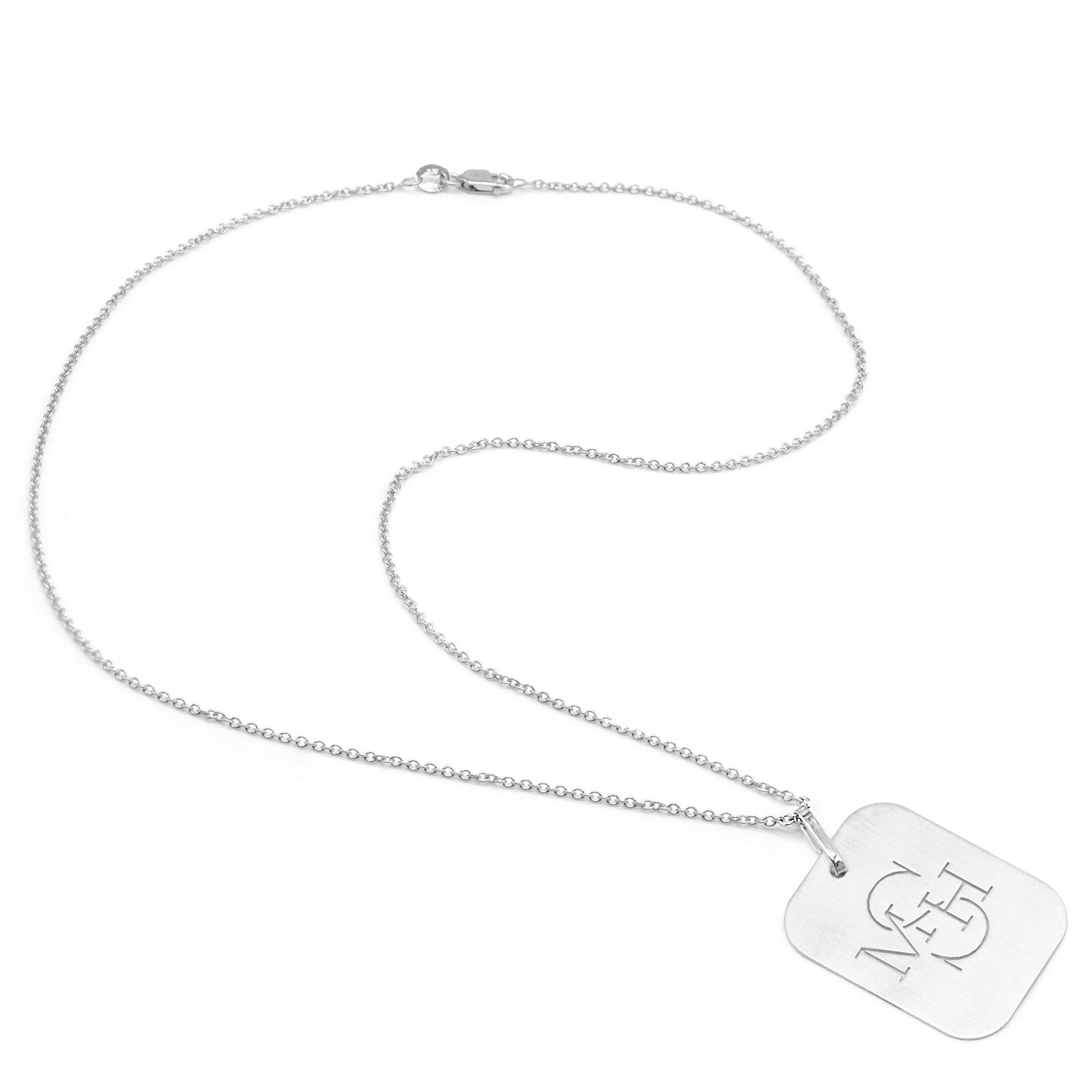 Custom Punch out Name Dog Tag Pendant in 14K Gold