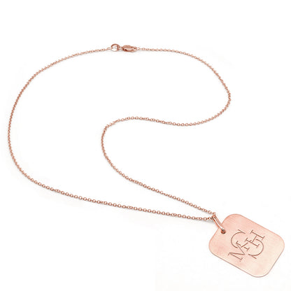 Custom Punch out Name Dog Tag Pendant in 14K Gold