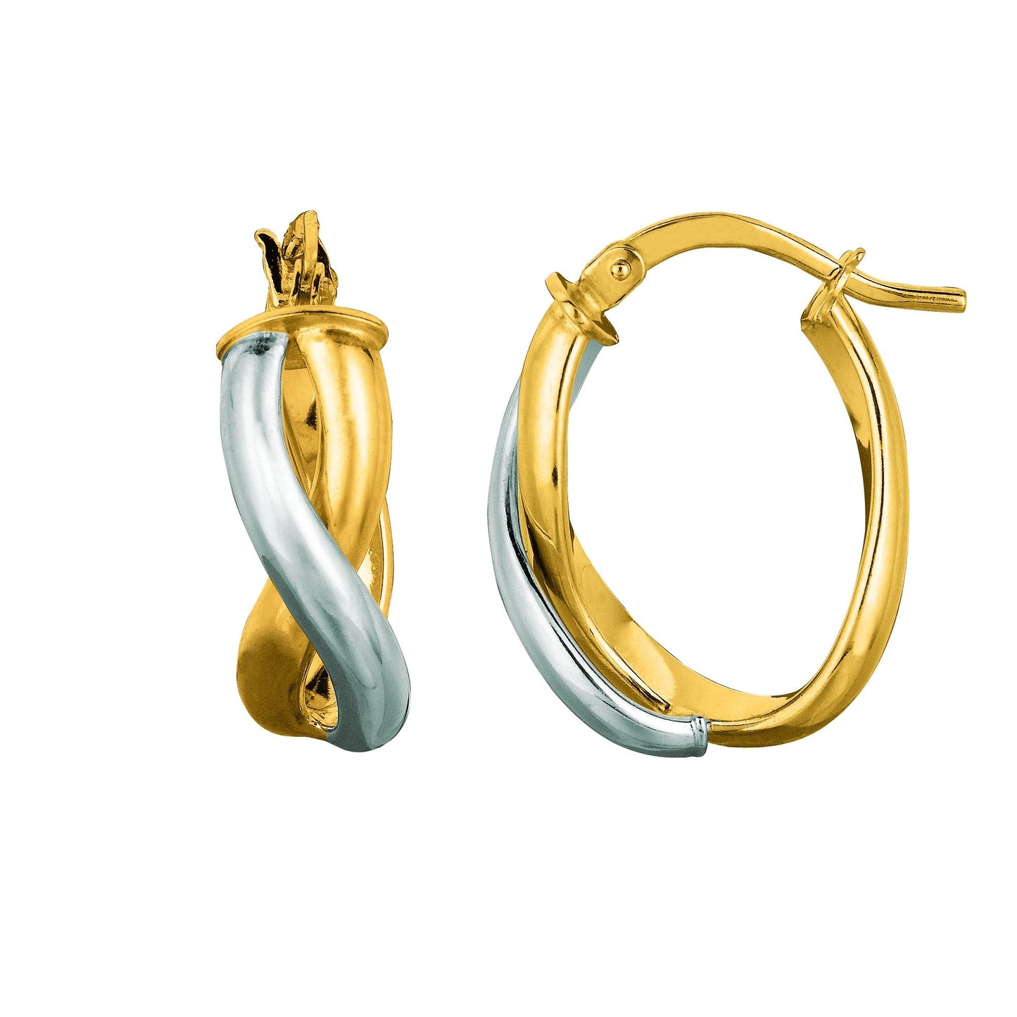 14K Gold Yellow & Freeform Hoop Earring
