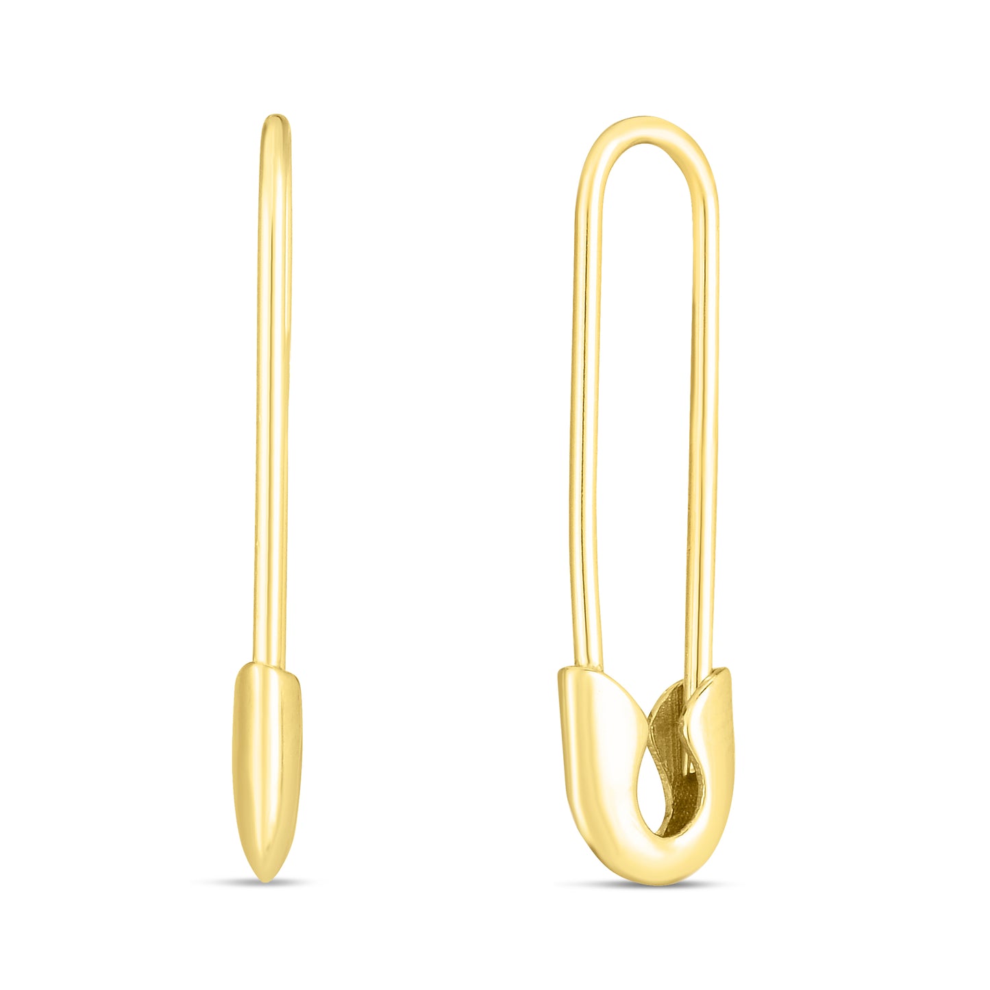 14K Gold Safety Pin Earring