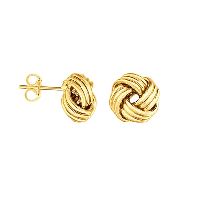 14K Gold Medium Multi-Row Love Knot Stud Earring