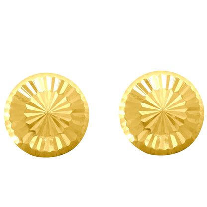 14K Gold Diamond Cut Burst Post Earring