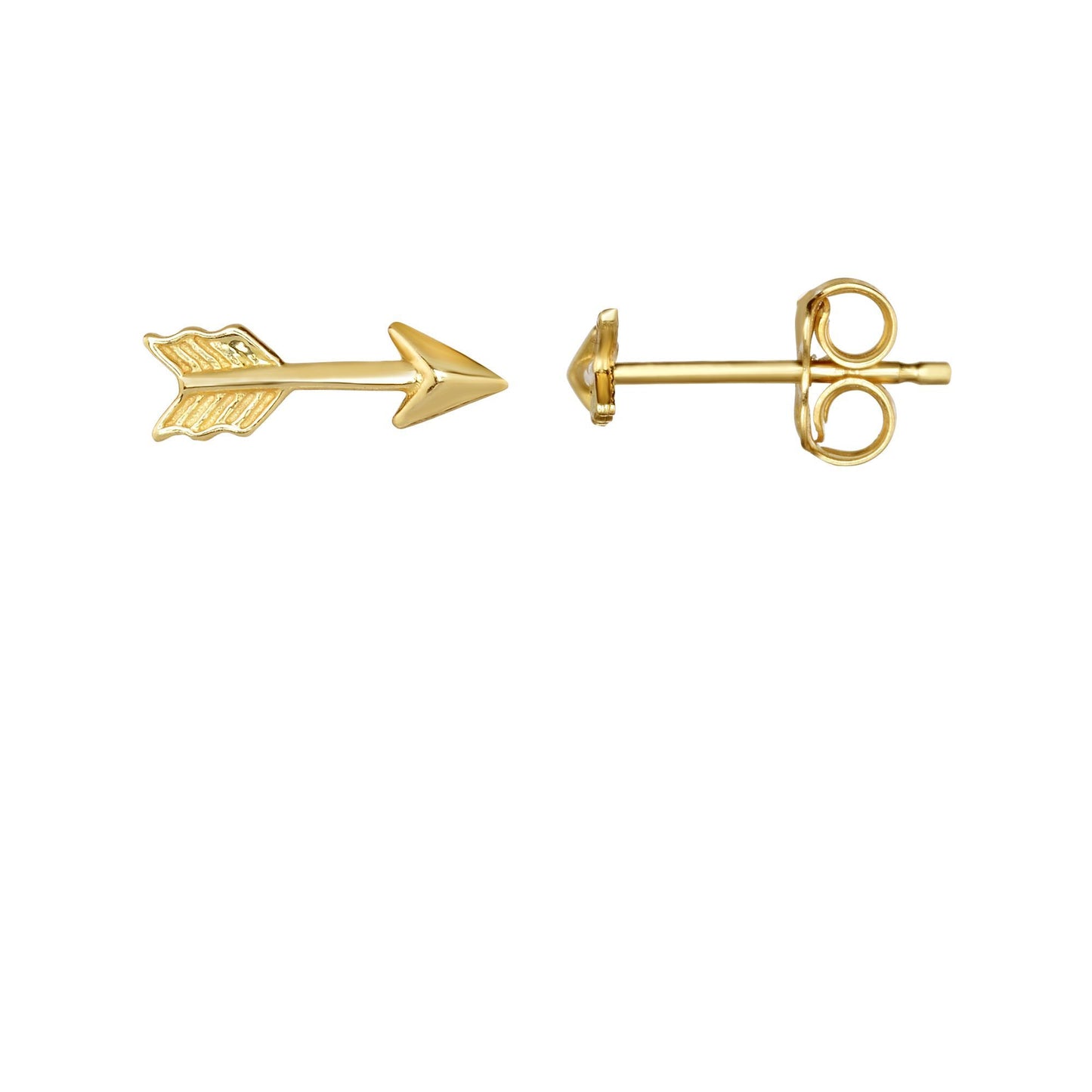 14K Gold Arrow Stud Earring