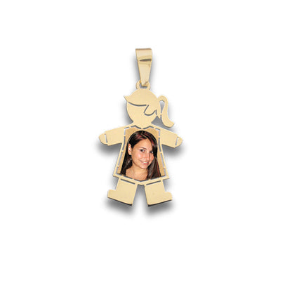 Baby Girl Picture Pendant with Shirt Cut-Out - Personalized Custom Jewelry with Your Pictures | Sterling Silver