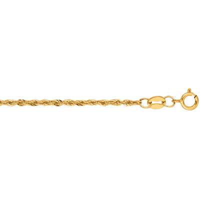 14K Gold Lite Rope Chain with Lobster Lock