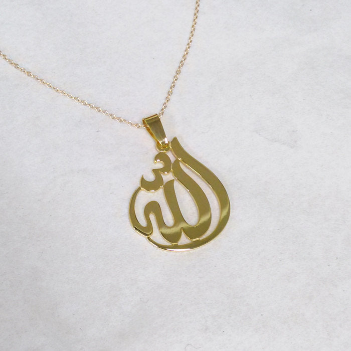 18k Gold Plated Allah Necklace – Gems and Thingz