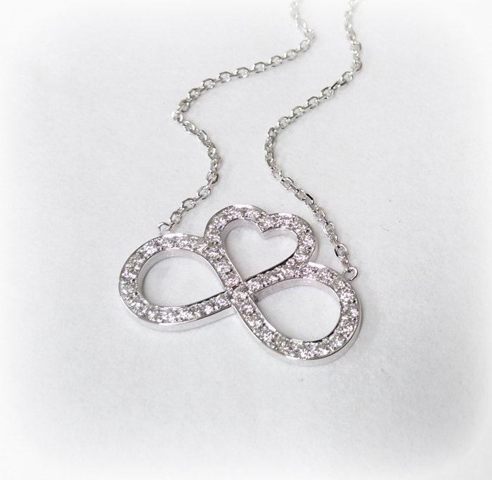 Infinity Heart Necklace / Diamond infinity Necklace / Heart Infinity Necklace / Necklace Infinity / Infinity Love Necklace / Love Jewlery - Elegant Creations NYC