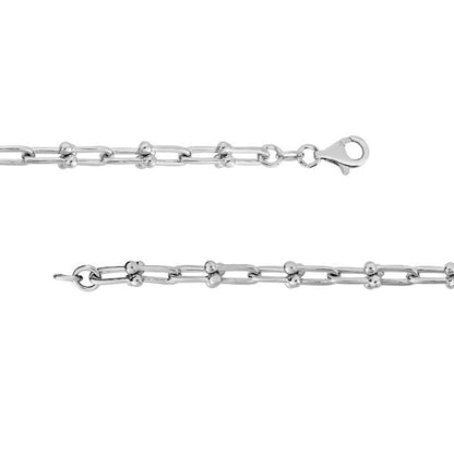Sterling Silver Polished Jax Link Chain with Lobster Clasp