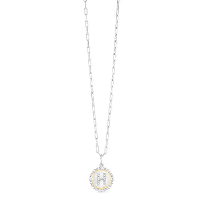 Sterling Silver-18K Gold Popcorn Initials Letter A Necklace