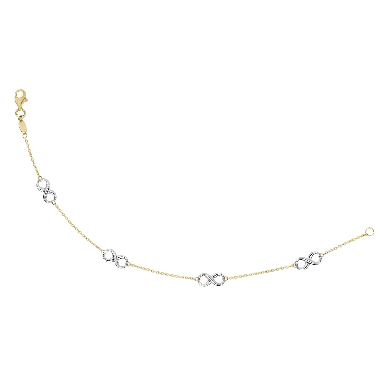 14K Gold Polished Infinity Station Chain