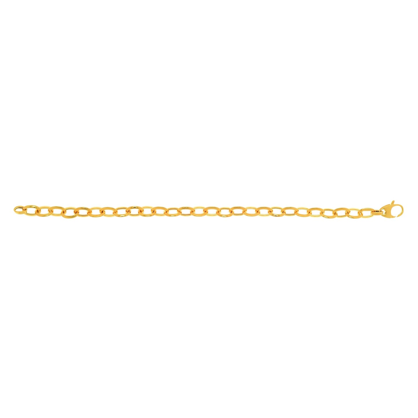 14K Gold Polished Mini Oval Link Necklace