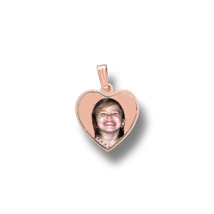 Heart Shape Picture Pendant with Frame - Personalized Cut-Out Charm Necklace | Sterling Silver