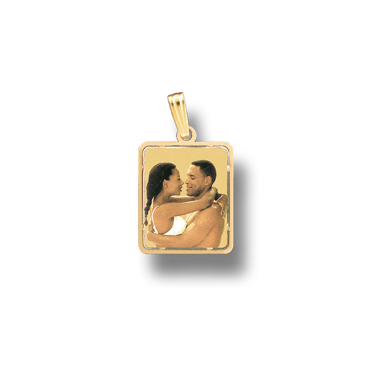 Rectangular Picture Pendant 14K Gold with Cut-Out - Personalized Custom Jewelry with Your Pictures