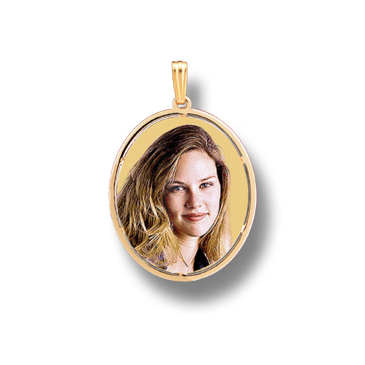 14K Gold Oval Picture Pendant with Cut-Out - Personalized Custom Jewelry with Your Pictures