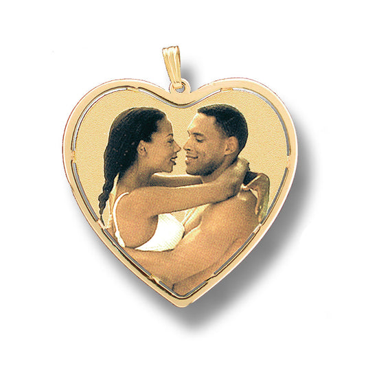 Heart Shape Picture Pendant with Frame - Personalized Cut-Out Charm Necklace