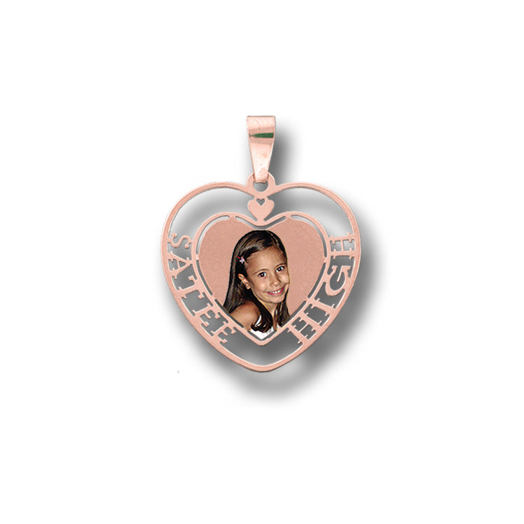 Customizable Picture Pendant - Cut Out Heart Shape with Names for Personalized Photo Charm | Sterling Silver