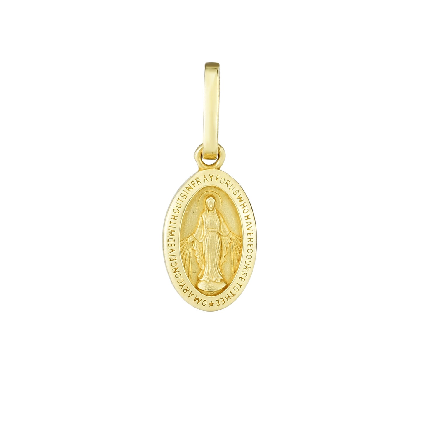 14K Yellow Gold Miraculous Medal Religious Medal