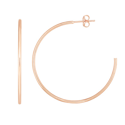 14K Gold 1.5x40mm Polished C Hoop Earring | 1.5mm Thickness