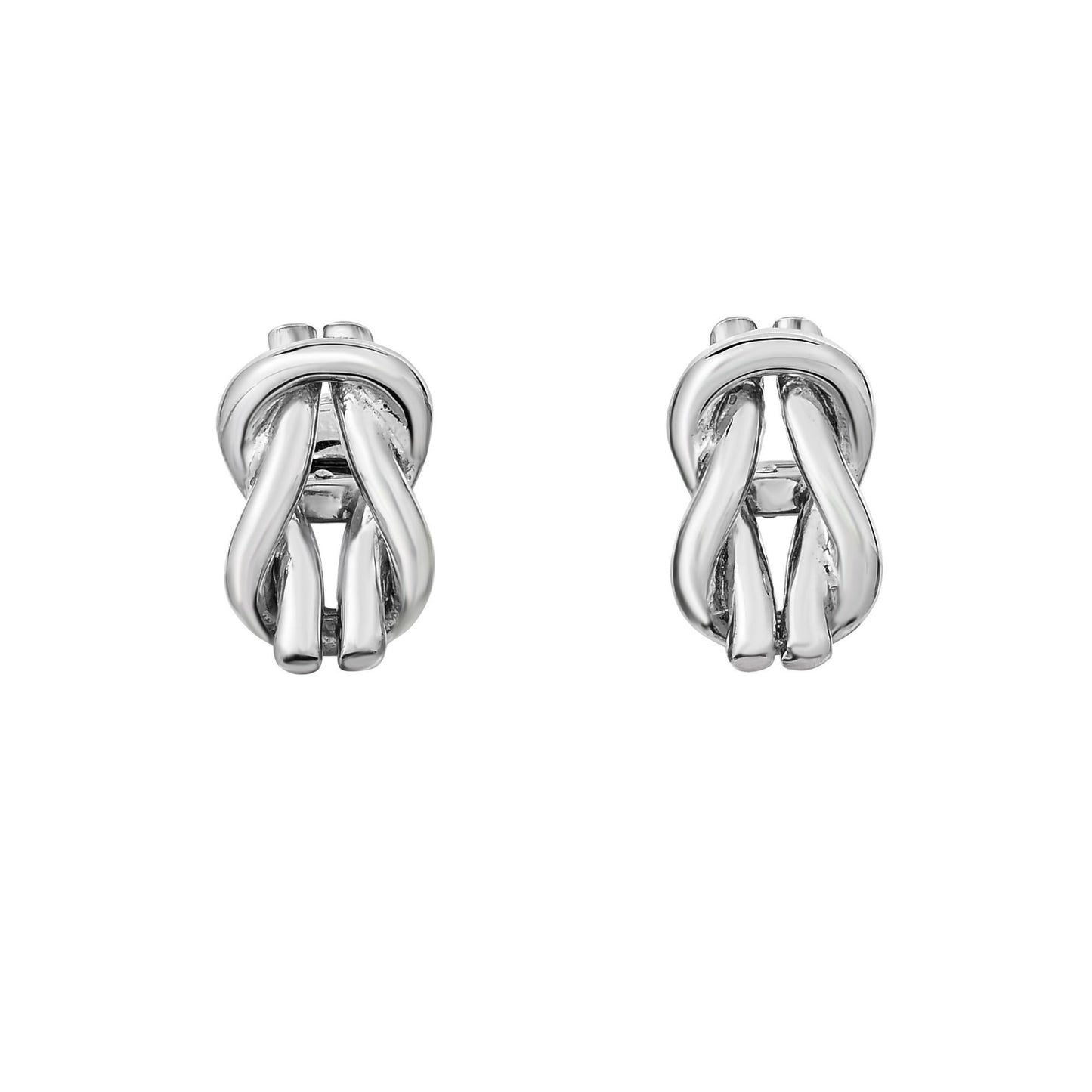 Sterling Silver Looped Knot Shaped Cufflinks