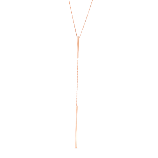 14K Sculptural Twist Y-Neck Lariat Necklace with Lobster Clasp