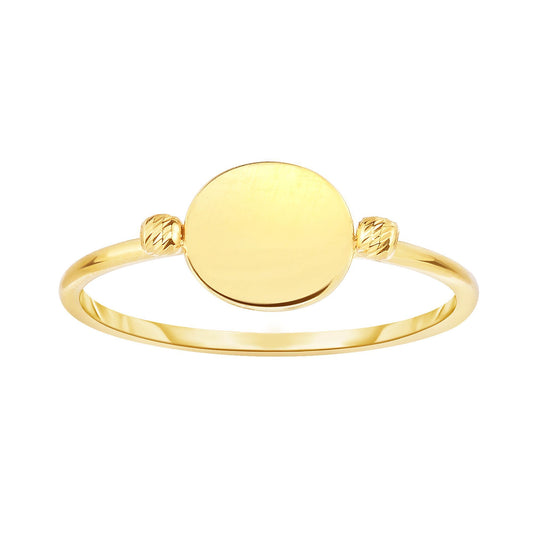 14K Yellow Gold Polished Disc Ring