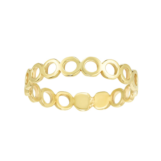 14K Yellow Gold Open Circle Stackable Ring