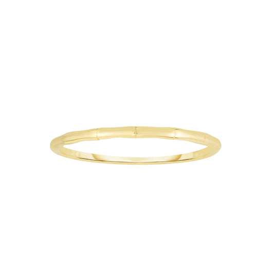 14K Yellow Gold Bamboo Stackable Ring