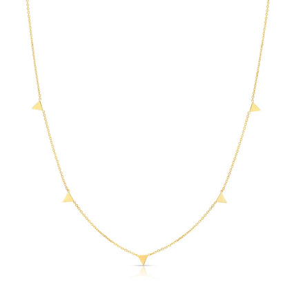 14K Gold Stationed Spike Necklace