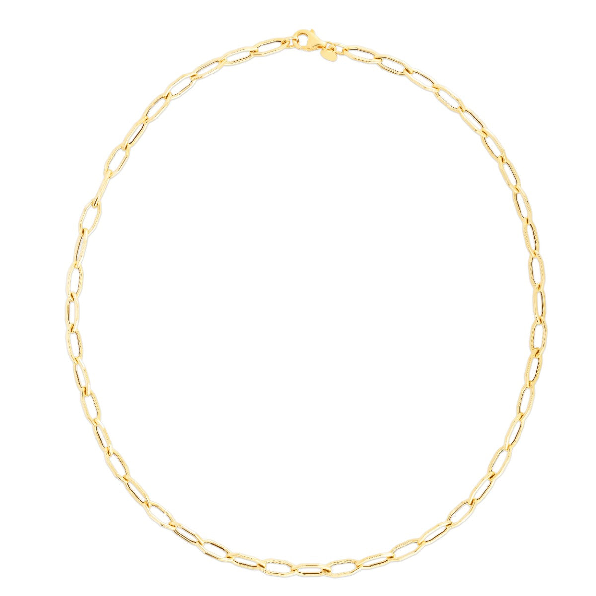 14K Gold Polished Hexagon Link Chain