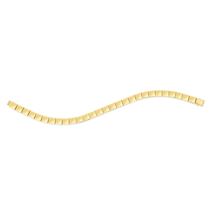 14K Gold Square Edge Link Bracelet with Box Clasp